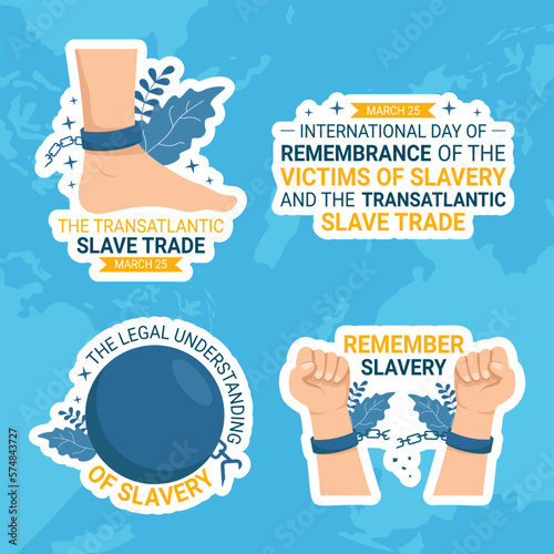 Remembrance of the Victims of Slavery and Slave Trade Label Flat Cartoon Hand Drawn Templates Background Illustration