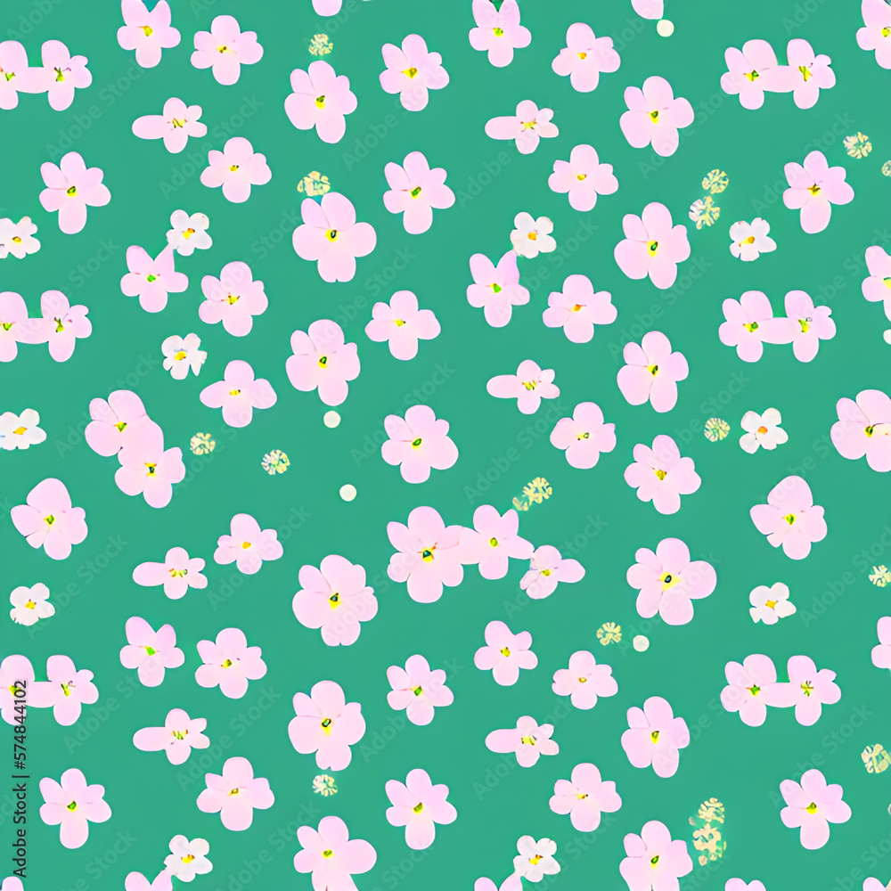 Seamless spring pattern flowers and leafs Seamless spring pattern flowers and leafs