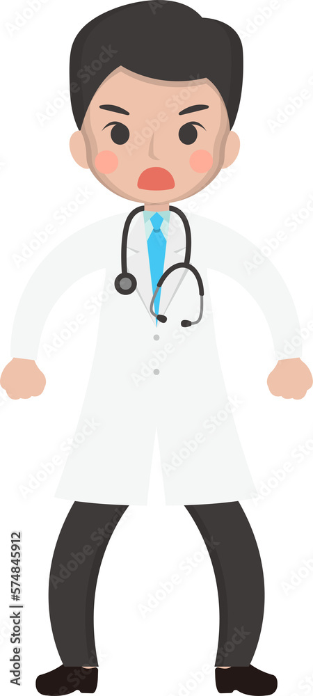 Male doctor or paramedic nervous about anxious body movements Male doctor or paramedic nervous about anxious body movements