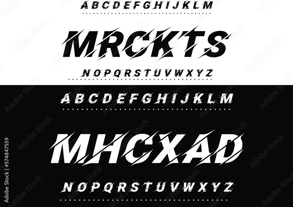 Modern style font design, alphabet letters and numbers vector ...