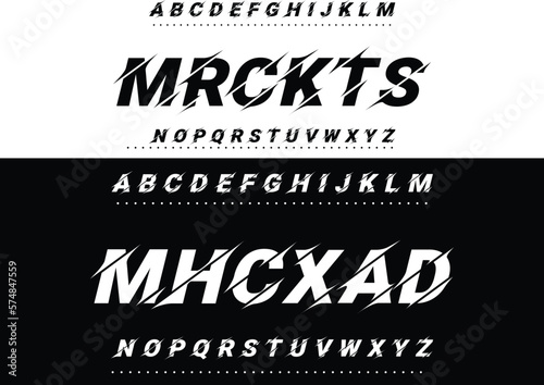 Modern style font design, alphabet letters and numbers vector illustration