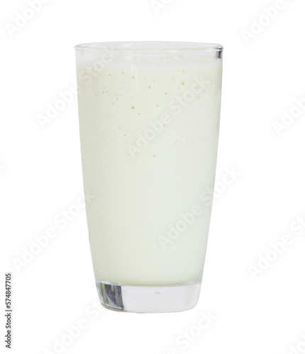 Tasty avocado smoothie in glass. File PNG.