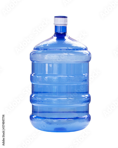 Five gallon big plastic water bottle container. File PNG.