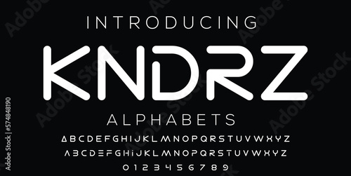 Modern style font design, alphabet letters and numbers vector illustration