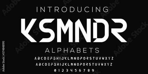 Modern style font design, alphabet letters and numbers vector illustration
