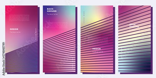 Wallpaper Mural Colorful gradient with stripes background template set for copy space, poster, brochure. pamphlet, or leaflet Torontodigital.ca