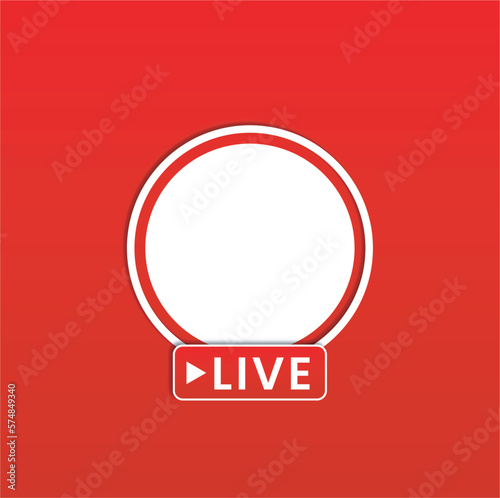 Live YouTube social media post promotion red background