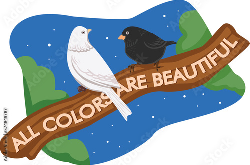 Black Lives Matter, BLM, No Racism, Statement. Young African Americans: man and woman against racism. Black citizens are fighting for equality. 