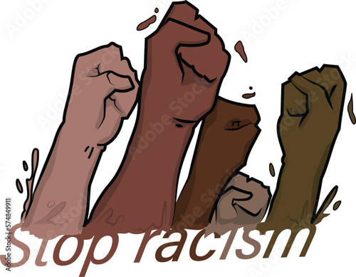 Black Lives Matter, BLM, No Racism, Statement. Young African Americans: man and woman against racism. Black citizens are fighting for equality. 