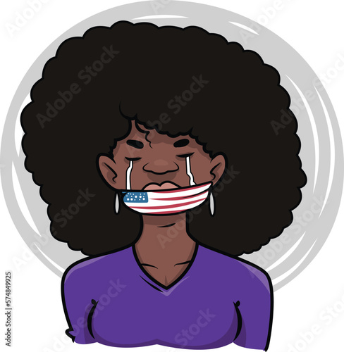 Black Lives Matter, BLM, No Racism, Statement. Young African Americans: man and woman against racism. Black citizens are fighting for equality. 