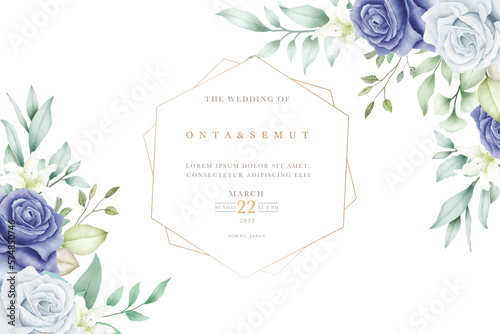 Background Watercolor Navy blue Floral