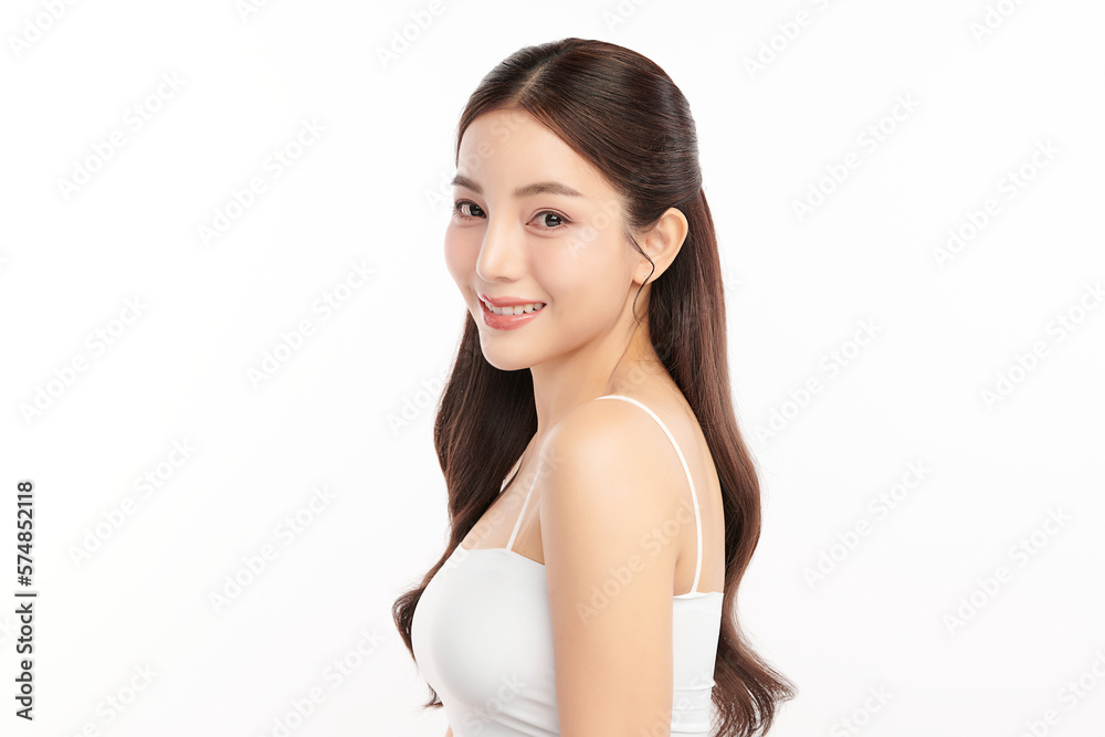 Beautiful young asian woman with clean fresh skin on white background, Face care, Facial treatment, Cosmetology, beauty and spa, Asian women portrait. Beautiful young asian woman with clean fresh skin on white background, Face care, Facial treatment, Cosmetology, beauty and spa, Asian women portrait.