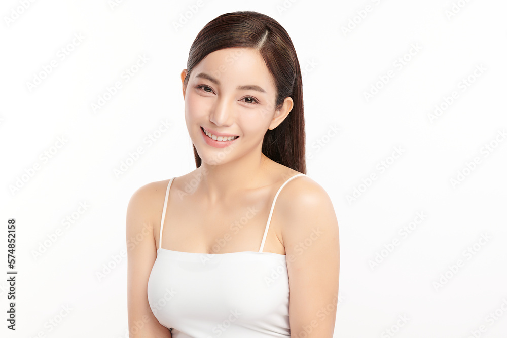 Beautiful young asian woman with clean fresh skin on white background, Face care, Facial treatment, Cosmetology, beauty and spa, Asian women portrait. Beautiful young asian woman with clean fresh skin on white background, Face care, Facial treatment, Cosmetology, beauty and spa, Asian women portrait.