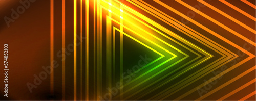 Neon glowing techno lines, hi-tech futuristic abstract background template. Vector illustration for wallpaper, banner, background, leaflet, catalog, cover, flyer