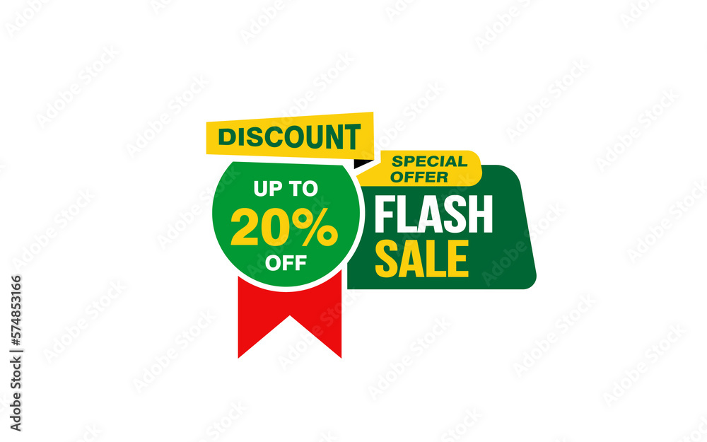 20 Percent FLASH SALE offer, clearance, promotion banner layout with sticker style.
20 Percent FLASH SALE offer, clearance, promotion banner layout with sticker style.