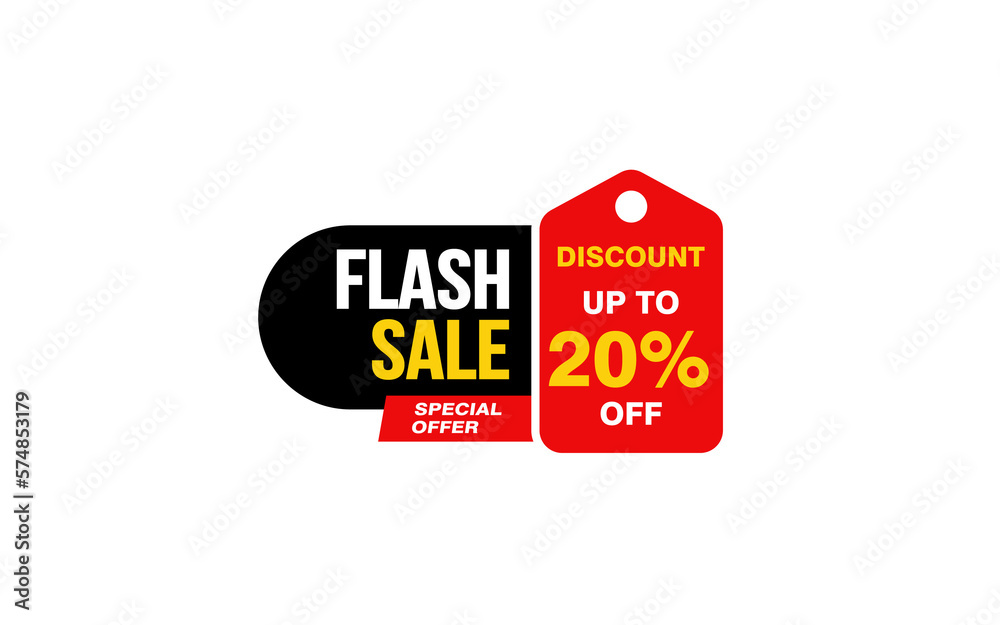 20 Percent FLASH SALE offer, clearance, promotion banner layout with sticker style.
20 Percent FLASH SALE offer, clearance, promotion banner layout with sticker style.