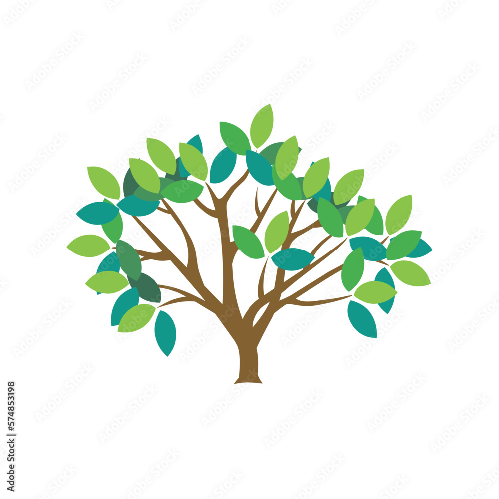 set of tree isolated on white background set of tree isolated on white background