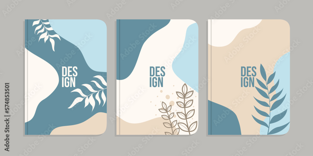 set of book cover template with hand drawn floral decorations. abstract boho botanical background. size A4 For notebooks, invitation, card, planners, brochures, books, catalogs set of book cover template with hand drawn floral decorations. abstract boho botanical background. size A4 For notebooks, invitation, card, planners, brochures, books, catalogs