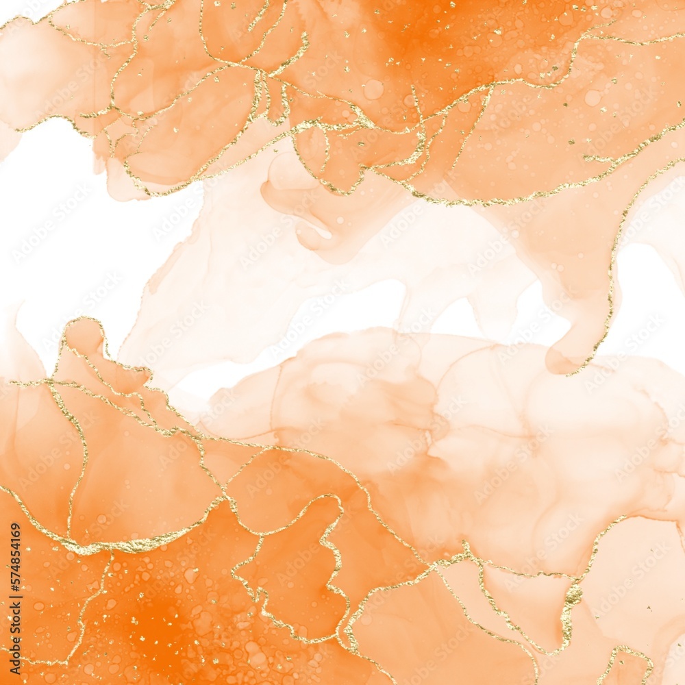 Fototapeta premium background, orange, watercolor, gold, watercolour