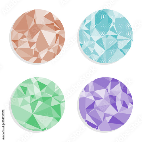 set of geometric polygonal circle backgrounds 