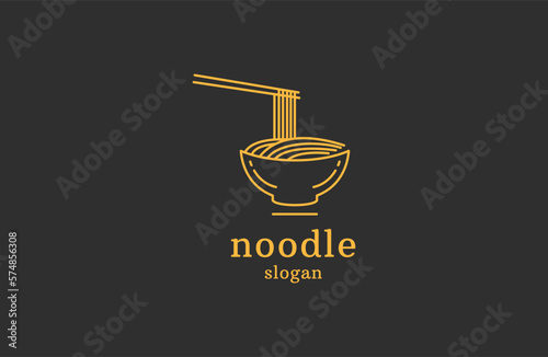 Noodle logo icon design template. Ramen, food, flat vector illustration . line art icon .