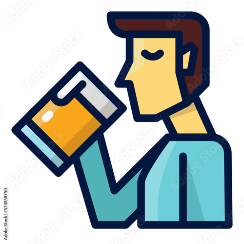 beverage filled outline icon