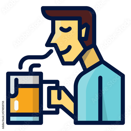 beer smell filled outline icon