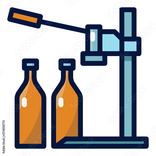 Manual Beer Lid Sealing Capper filled outline icon