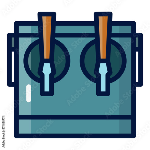 Beer cooler tap filled outline icon