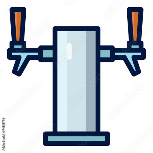 beer tap filled outline icon