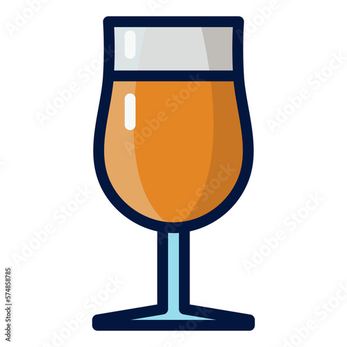 Tulip glass filled outline icon