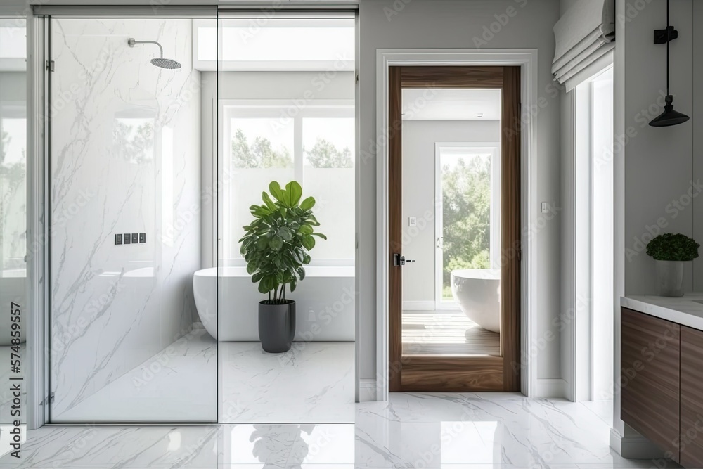 Beautiful and clean restroom. Generative AI Beautiful and clean restroom. Generative AI