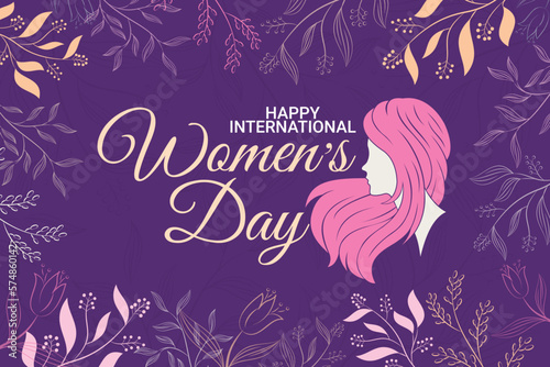 International Women's Day greeting template for background, banner, poster, cover design, social media feed