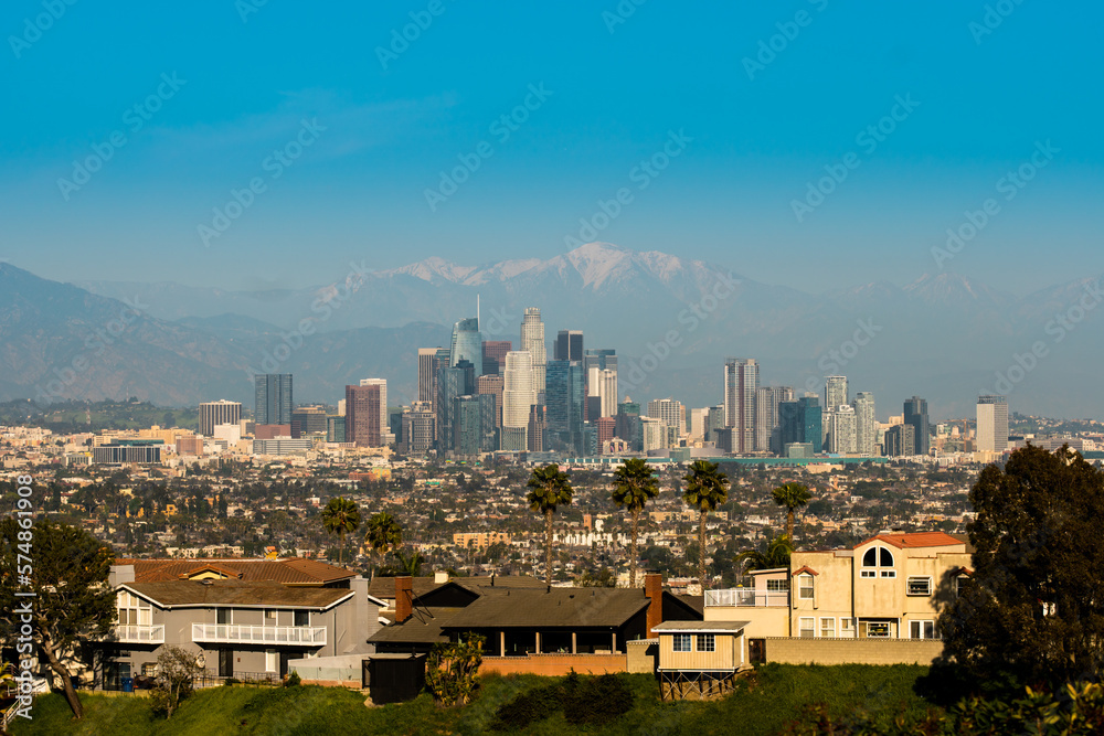 Obraz premium Los Angeles skyline. Skyline, Los Angeles, California. Downtown Los Angeles, Sunset, California. 