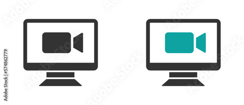 Video conference vector icons collection
