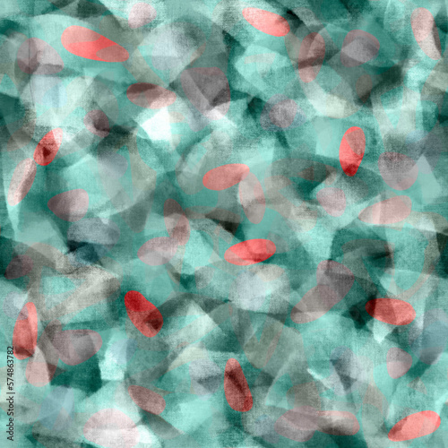 Abstract blur brush painted seamless pattern in cold natural colors