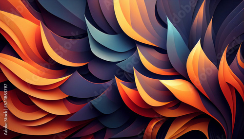 Abstract 3D background render shapes Image created with Generative AI technology