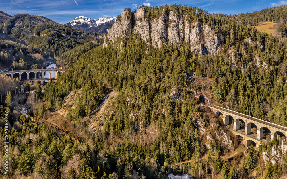 Viaducts of the mountainous Semmering railway, Austria