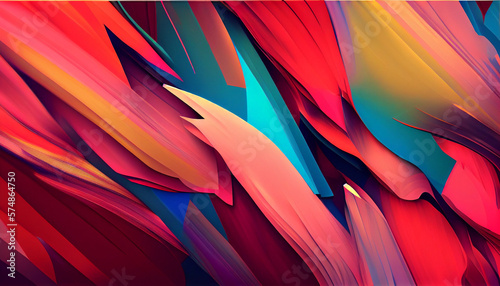 Colorrful 3D render shapes background Image created with Generative AI technology photo