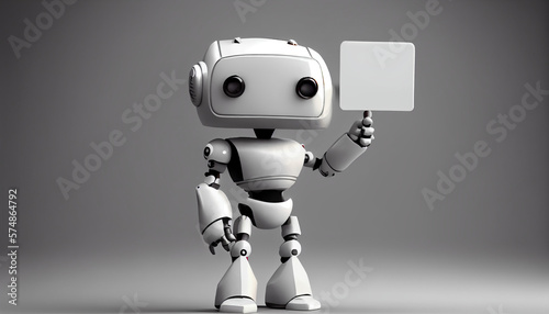 Cute robot 3D render Image created with Generative AI technology