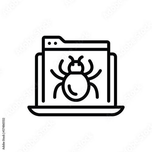 Black line icon for debug