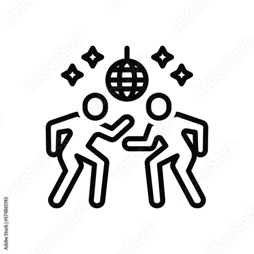Black line icon for disco