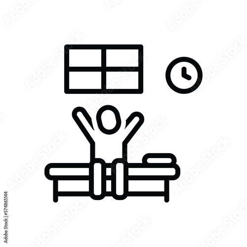 Black line icon for earlier