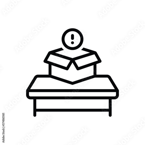 Black line icon for empty