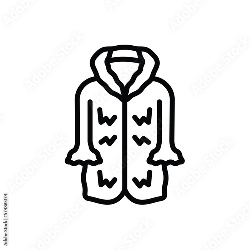 Black line icon for fur