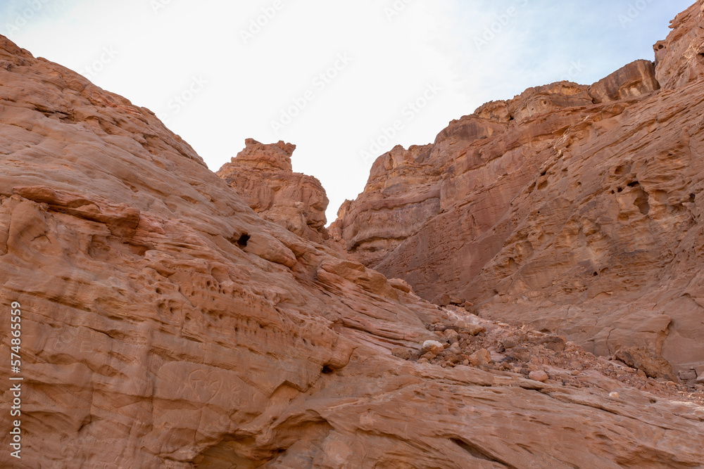 Fototapeta premium Fantastically beautiful landscape in the national park Timna, near the city of Eilat, in southern Israel