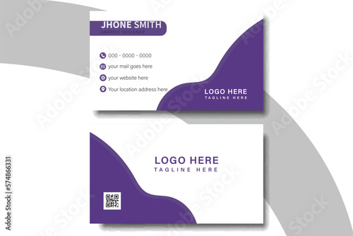 Two sided presentation of professional business or visiting card design. Modern geometric .