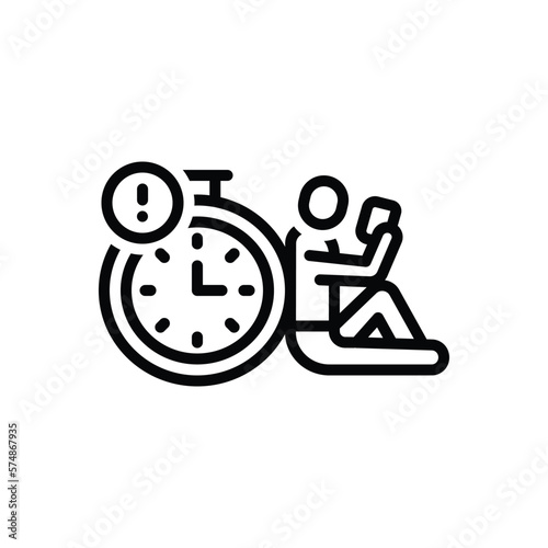 Black line icon for delayed