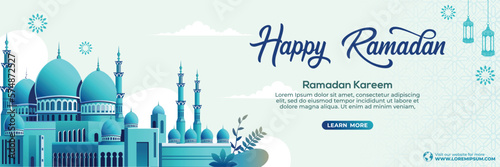 Ramadan Kareem Islamic Background vector. Happy Islamic New Hijri Year. Graphic design for the decoration of gift certificates, banners and flyer. photo