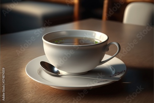 Cup of coffee/Tea on table. Generative AI